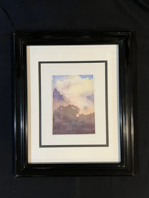 Old House with Storm Cloud (Original Watercolor Painting)